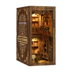 Ancient Book Collection Room Book Nook mit LED, detailreiche Miniaturbibliothek mit alten Büchern und warmer Beleuchtung