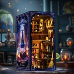 Magischer Trank Book Nook mit Fantasy Zauberwerkstatt, leuchtenden Flaschen und warmer LED-Beleuchtung
