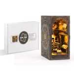 Astronomie Museum Book Nook DIY Bausatz mit Verpackung, fertiger Miniatur Szene und LED Licht Effekt
