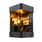 Beleuchteter Detective Book Nook mit warmer LED Lampe als besondere Bücherregal Dekoration