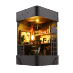 Beleuchteter Detective Book Nook mit warmer LED Lampe als besondere Bücherregal Dekoration