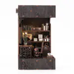 Vintage Detective Book Nook mit Miniatur Büro, Schreibtisch, Stuhl und historischen Dekorationen