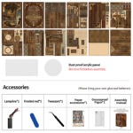 Zubehör des Ancient Book Collection Room DIY Kits mit LED, Werkzeugen, Aufklebern und Bastelmaterialien