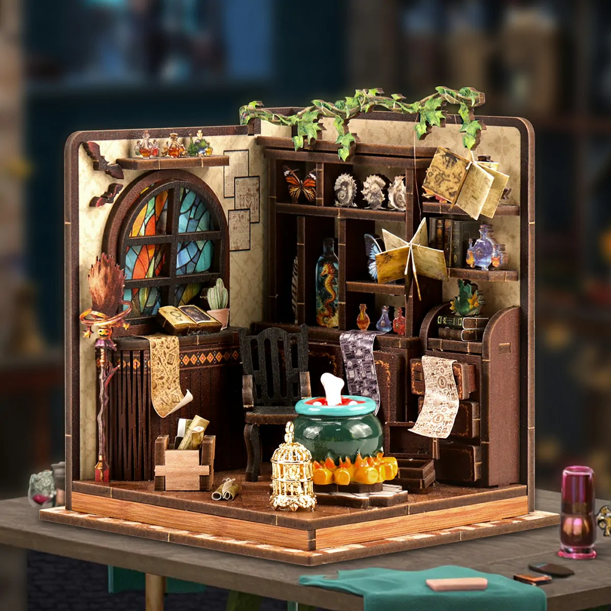 DIY-Zaubertrank-Werkstatt – Miniaturhaus-Bastelset | Modellbau-Kit im Kleinformat