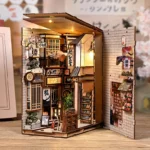 Japanische Gassen-Miniatur mit Katze DIY Book Nook