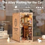 Japanische Gassen-Miniatur mit Katze DIY Book Nook