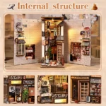 Japanische Gassen-Miniatur mit Katze DIY Book Nook