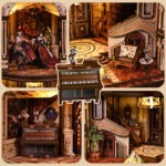 Dream Opera House Book Nook mit Bühne, Klavier, Figuren und feinen Miniatur-Details