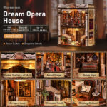 Dream Opera House Book Nook Bausatz mit LED-Beleuchtung und detaillierter Miniaturkulisse im Opernhaus-Stil