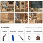 Japanischer Izakaya Book Nook Zubehör mit LED-Licht, Werkzeugen und Bastelteilen für DIY-Projekte