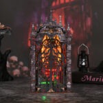 Gothic Book Nook mit dunkler Burg, Miniatur Schloss, LED Licht und geheimnisvoller Fantasy Atmosphäre