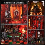 Dark Fantasy Book Nook mit Burgdetails, Vampir Elementen, Figuren und farbiger LED Beleuchtung